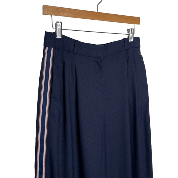 & Other Stories | Wide Racer Stripe Trousers in Navy 8 - Picture 3 of 8